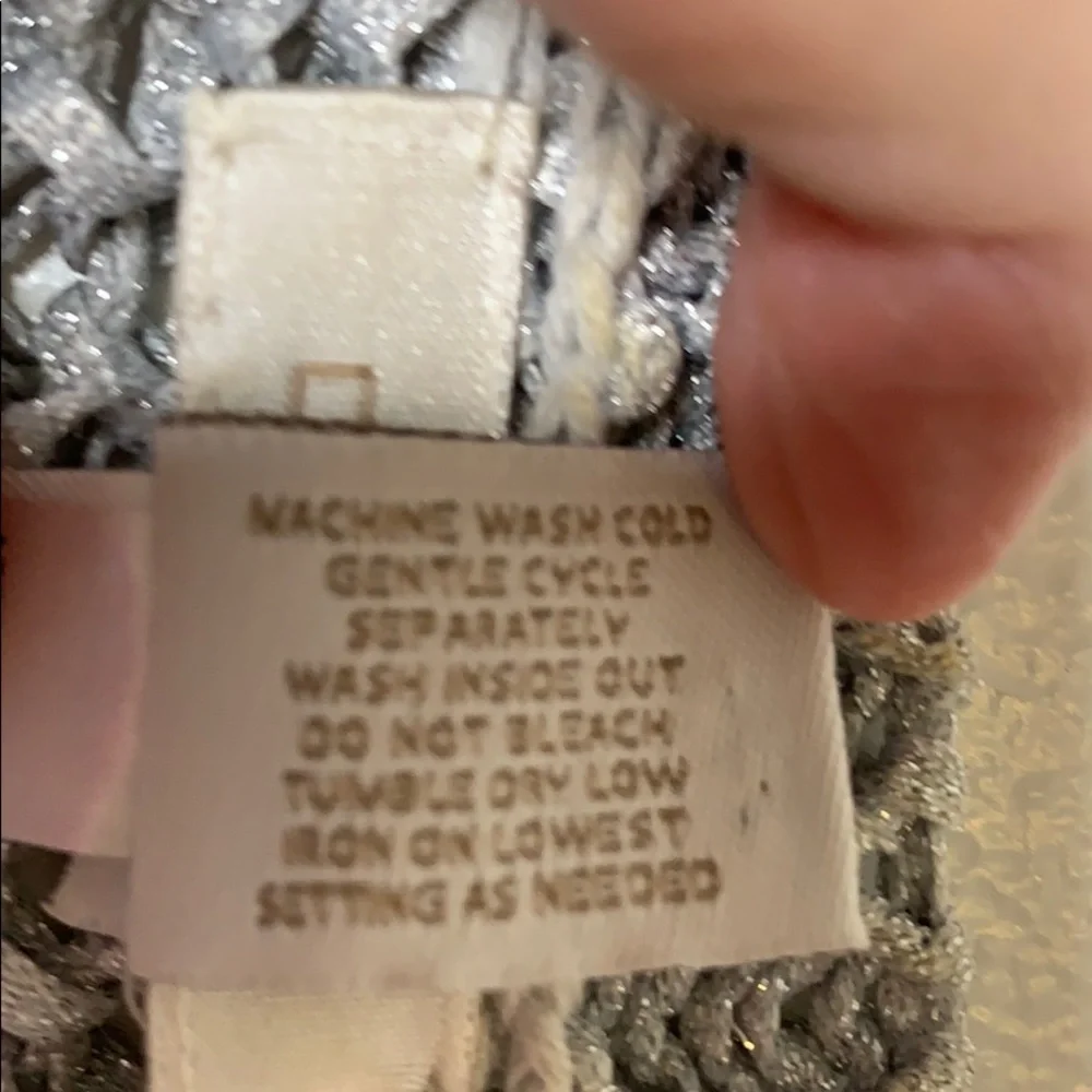 Chico’s Metallic‎ Silver Gray Open Cardigan